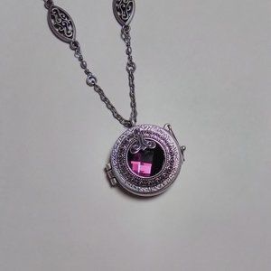 Magnifying Glass Purple Rhinestone Art Nouveau Loupe Pen. Neck.